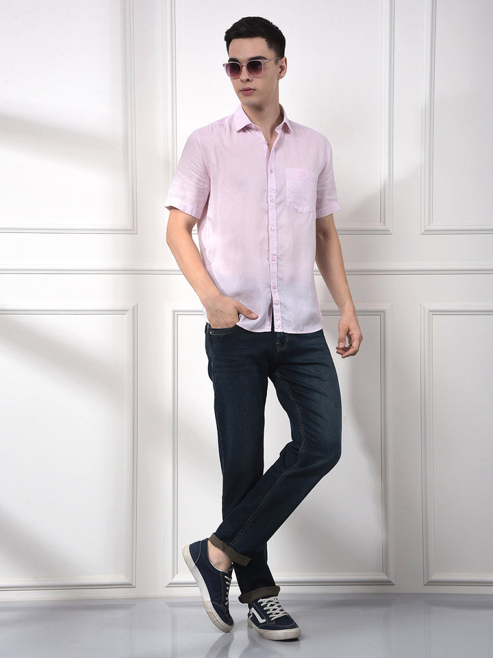 Soft Rose Linen Classic Shirt