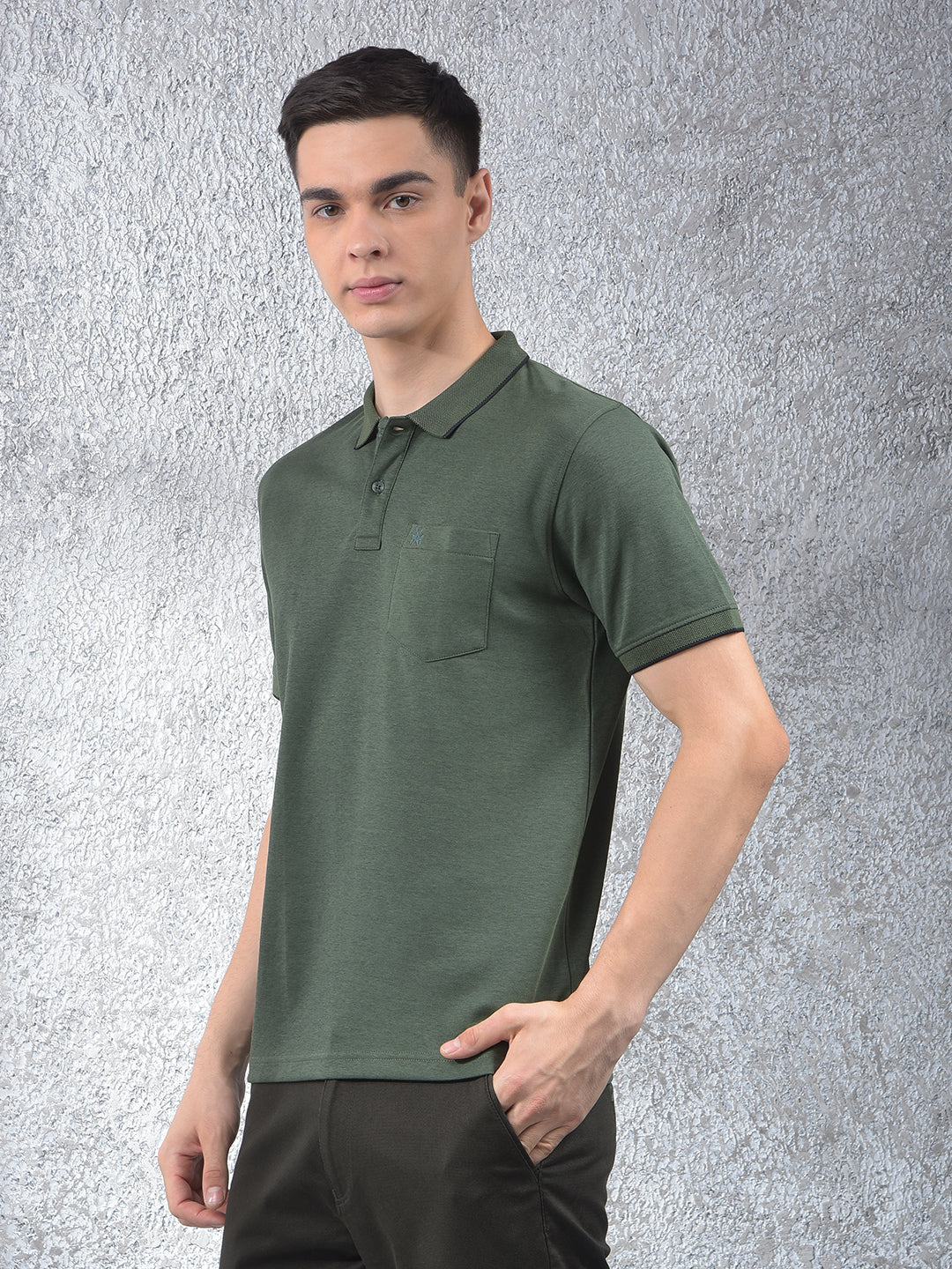 Green Polo Neck T-Shirt-Men T-Shirts-Crimsoune Club