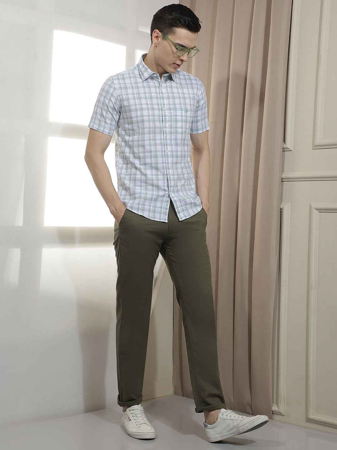Olive 100% Cotton Trousers