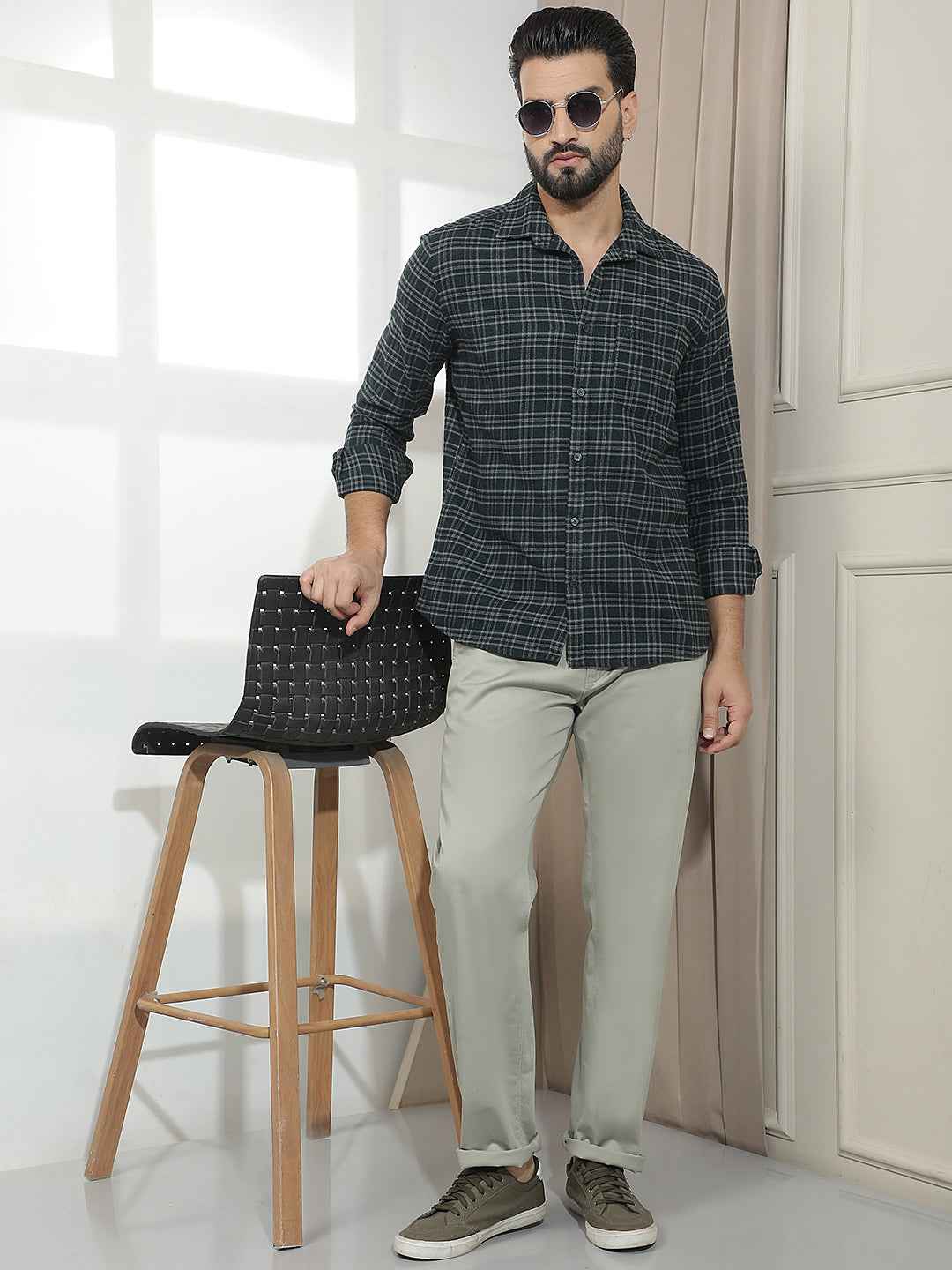 Green Straight Trousers