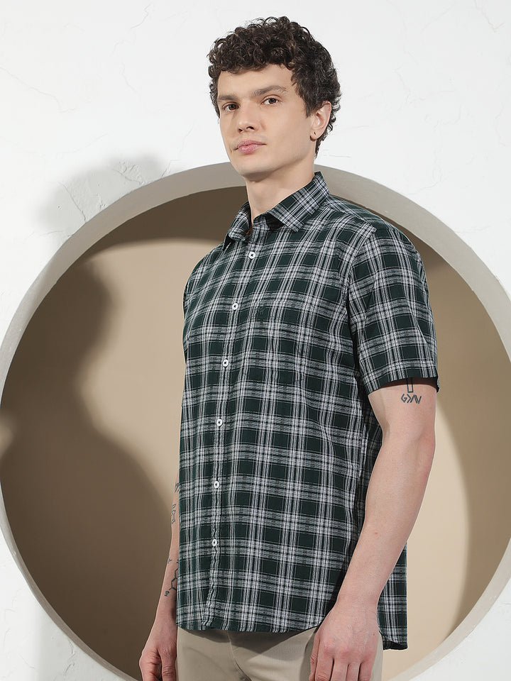 Green Checked 100% Cotton Shirt