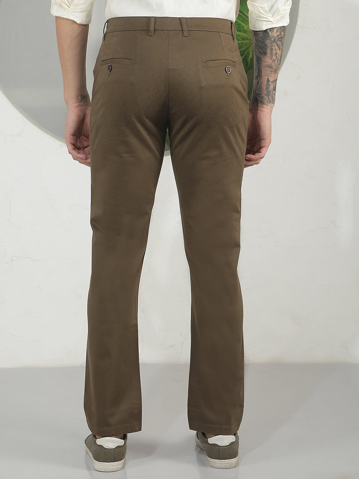 Luxe Espresso Brown Straight Trousers