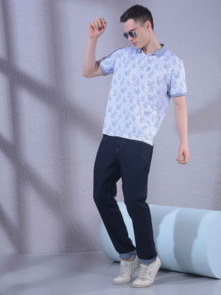 Blue Floral Print T-Shirt