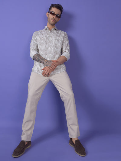 Grey Printed Modal Shirt