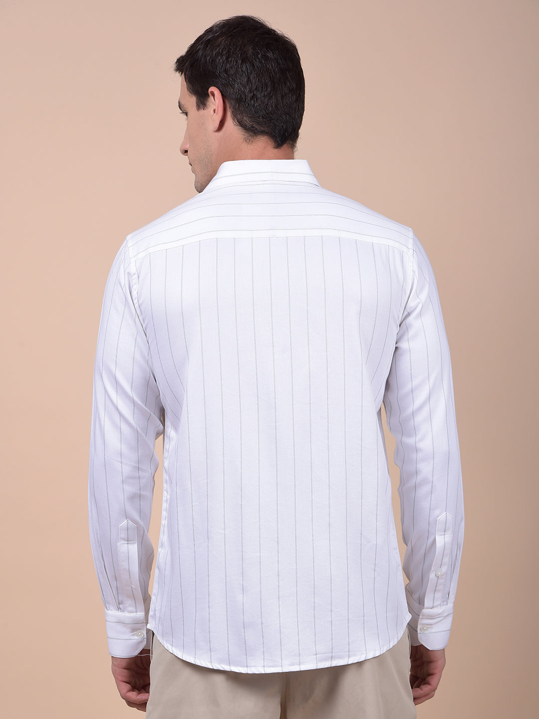 White Vertical Stripes Shirt