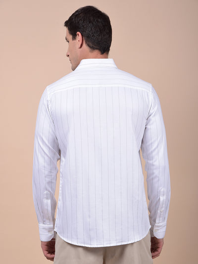 White Vertical Stripes Shirt