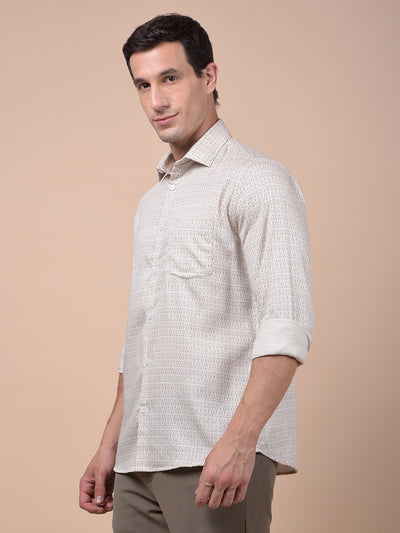 Sleek Silhouette Brown Printed Shirt
