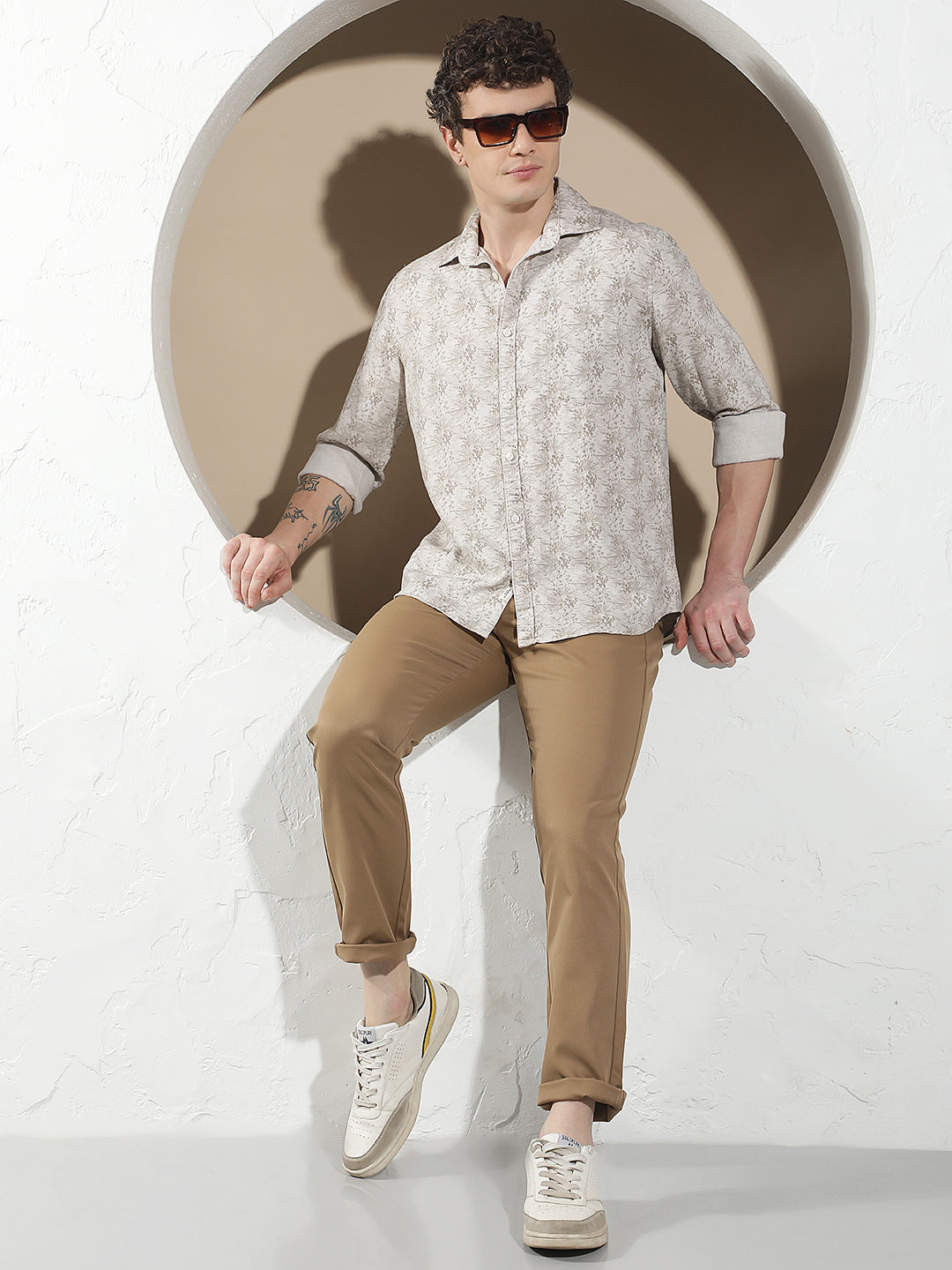 Mocha Brown Printed Shirt