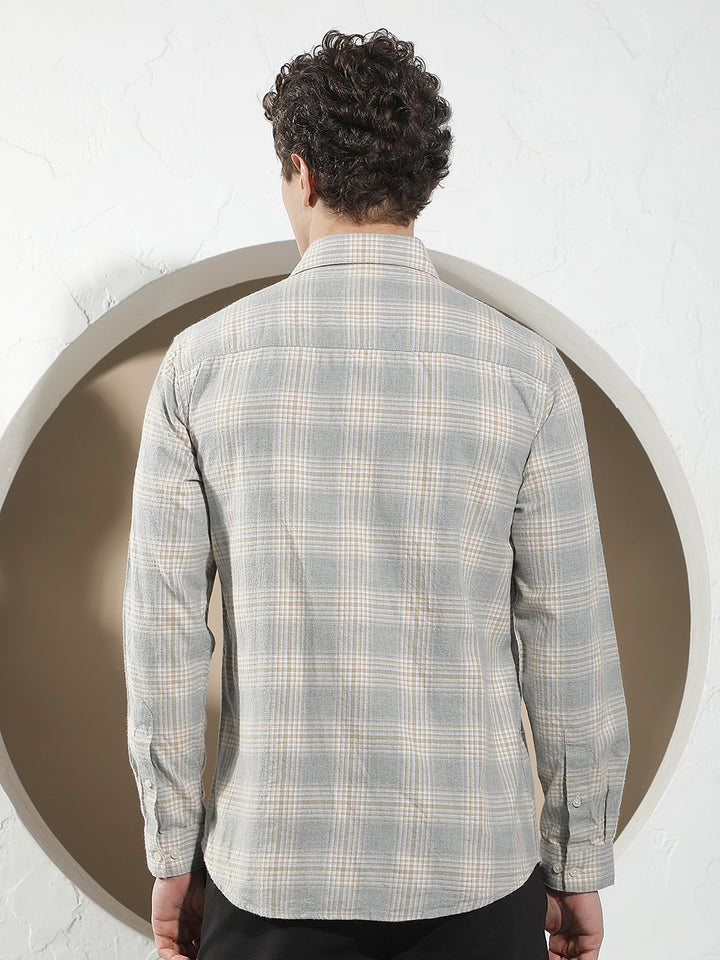 Fawn 100% Cotton Checked Shirt