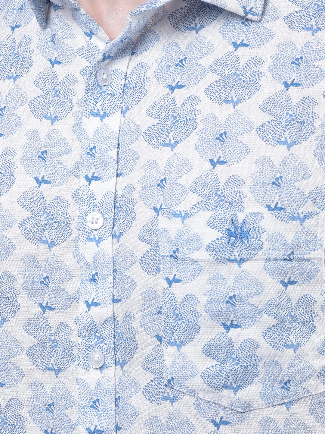 Blue Floral Print Shirt