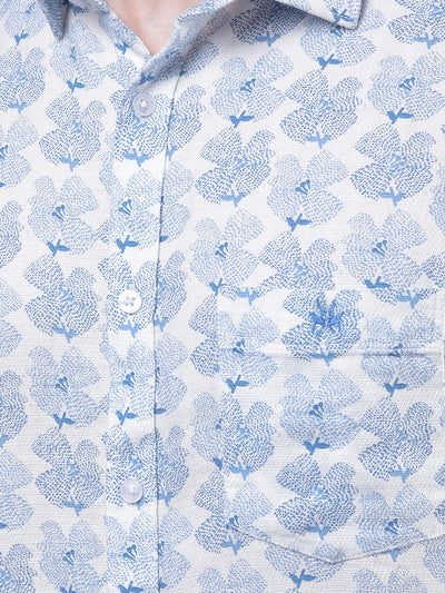 Blue Floral Print Shirt