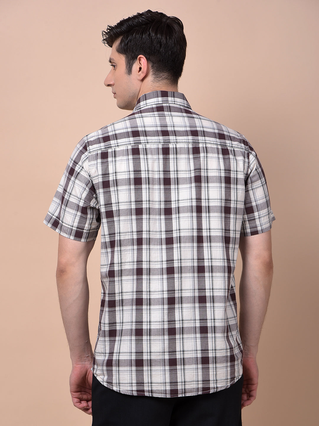 Grey Checked 100% Cotton Shirt