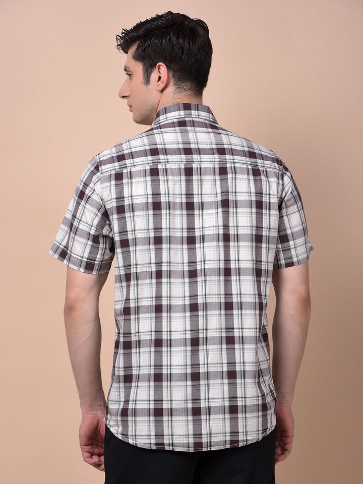 Grey Checked 100% Cotton Shirt