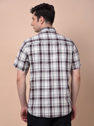 Grey Checked 100% Cotton Shirt