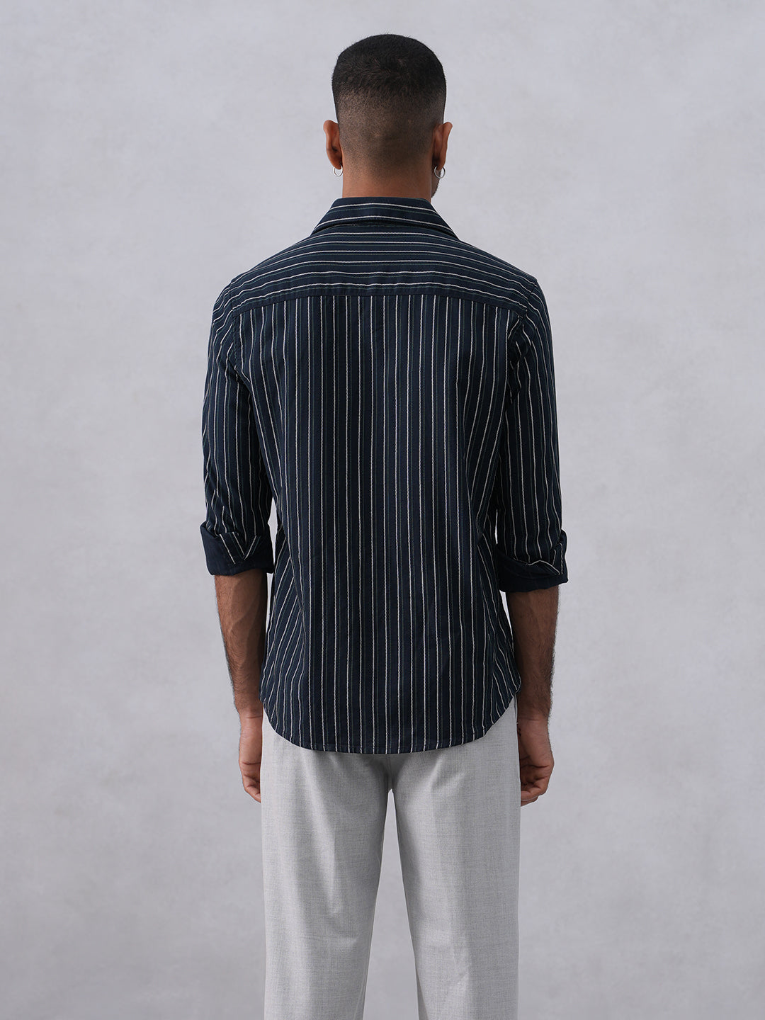 Blue Vertical Stripes 100% Cotton Shirt