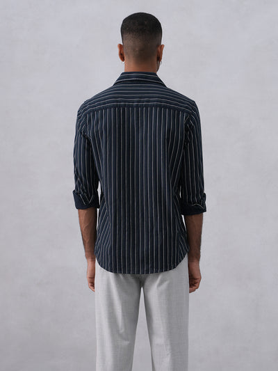 Blue Vertical Stripes 100% Cotton Shirt