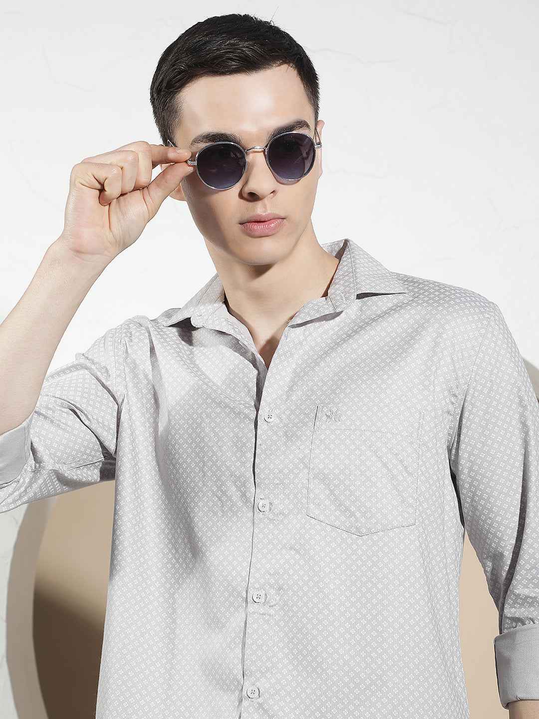Fine Grey Printed Shirt