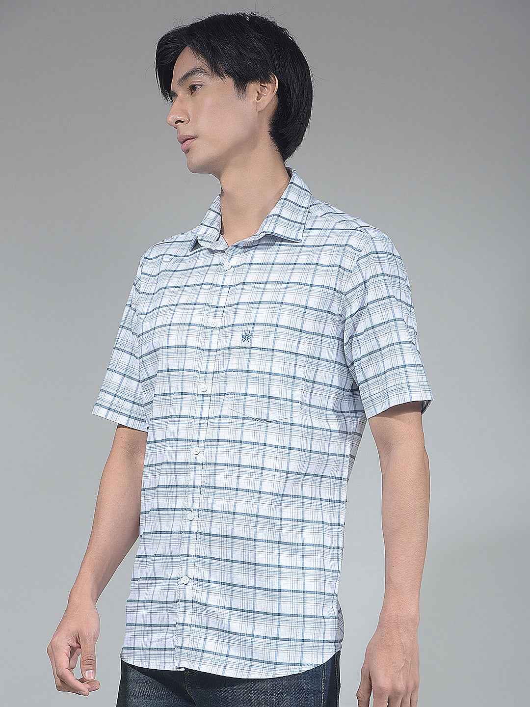 Blue Checked 100% Cotton Shirt