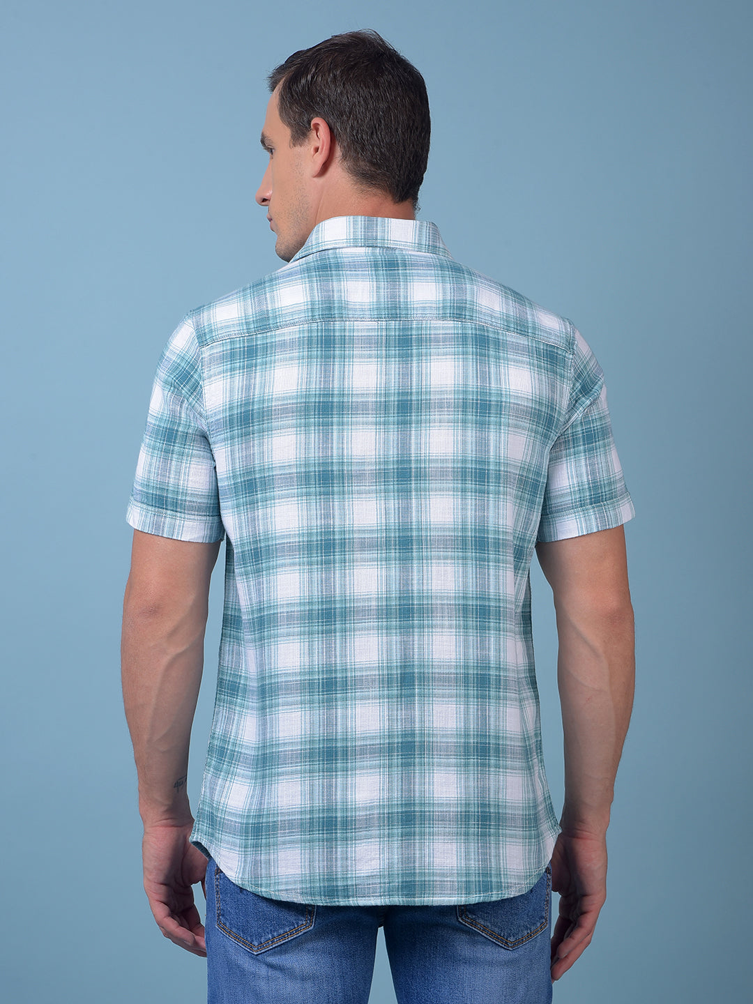 Green Checked 100% Cotton Shirt