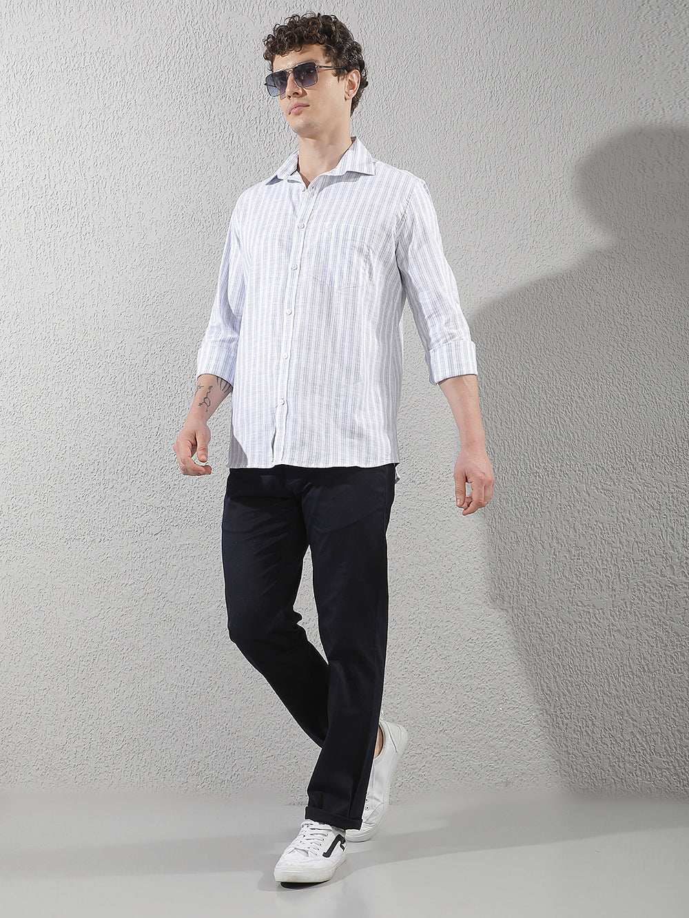 Navy Blue Straight Trousers
