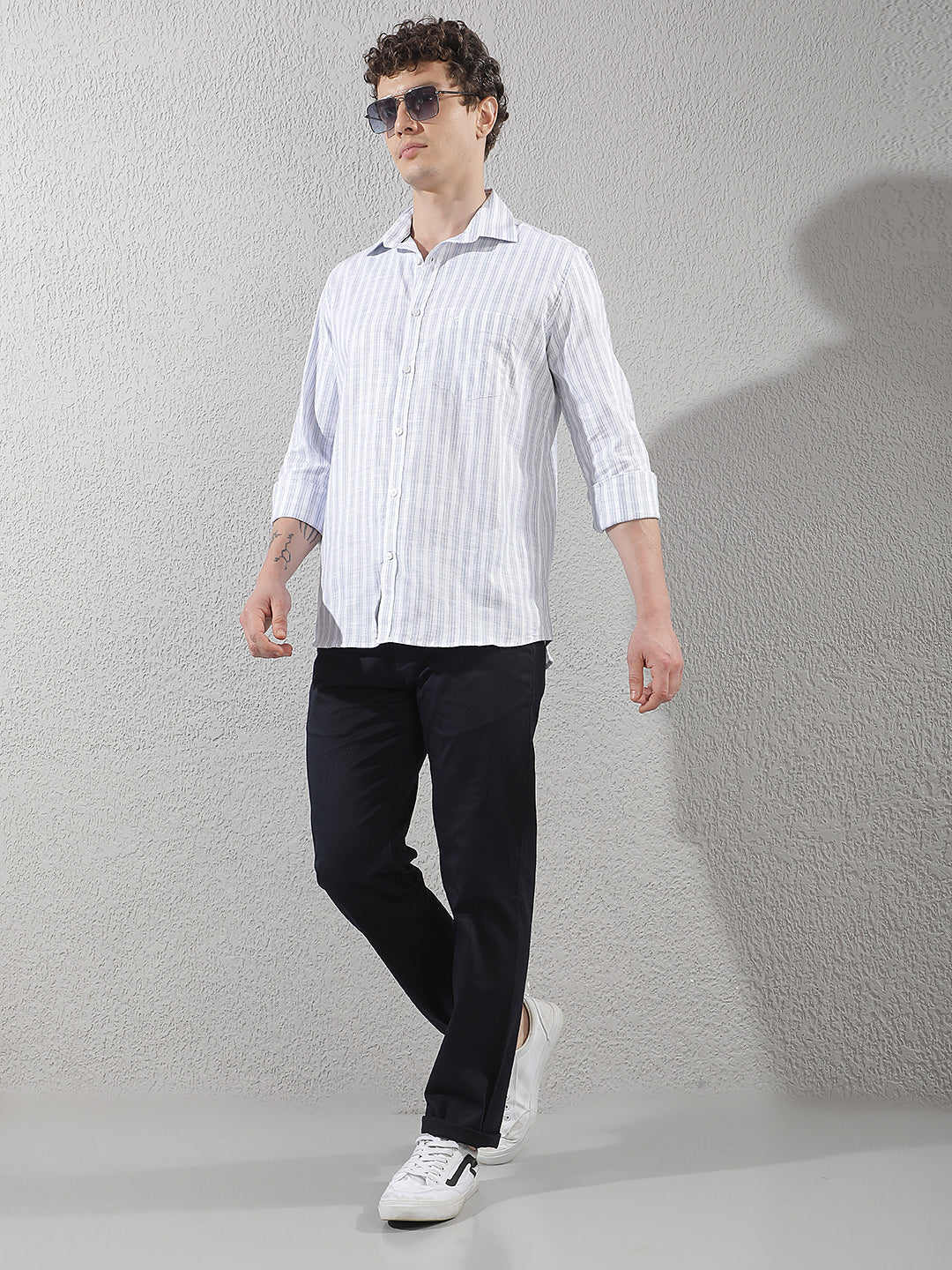 Navy Blue Straight Trousers