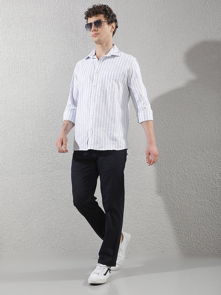 Navy Blue Straight Trousers