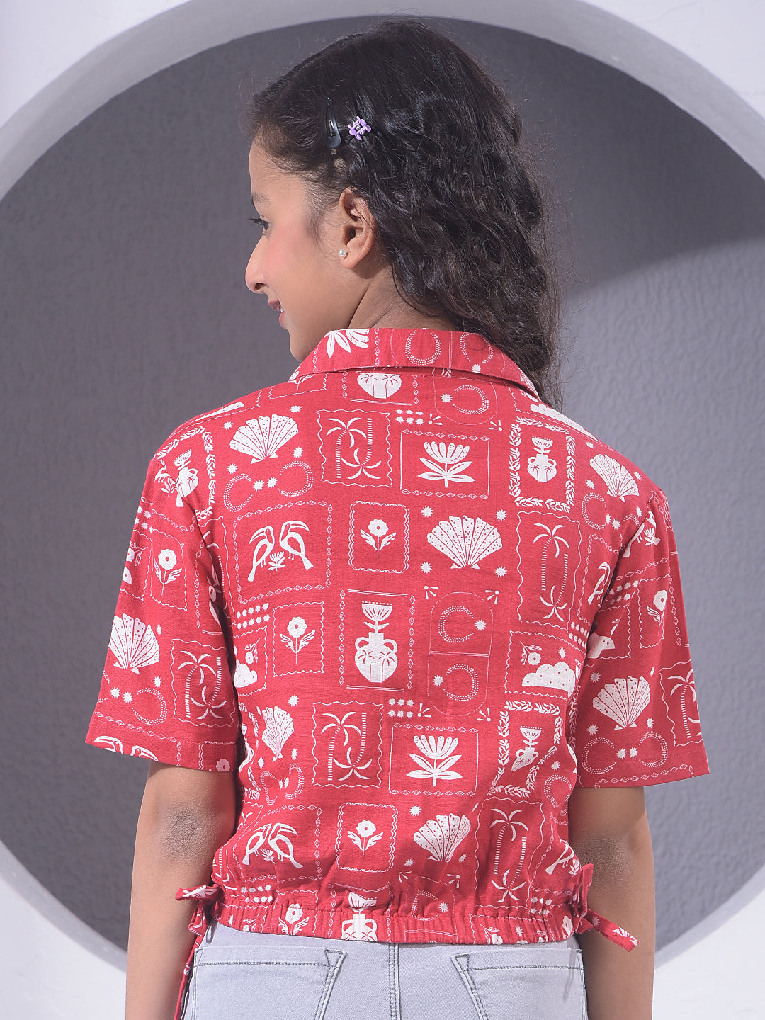 Red Printed 100% Cotton Shirt