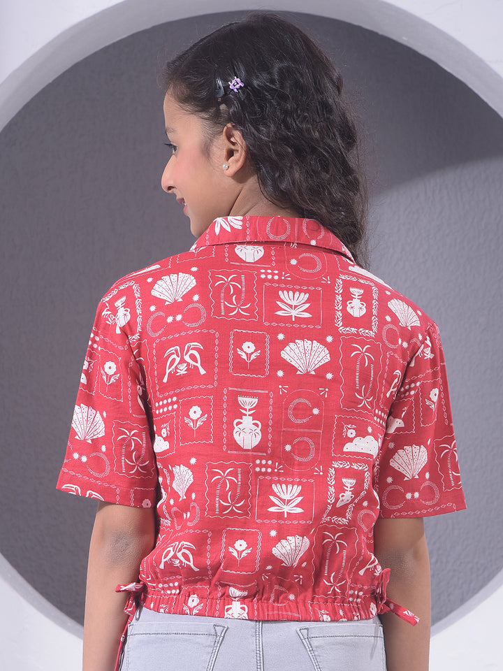 Red Printed 100% Cotton Shirt