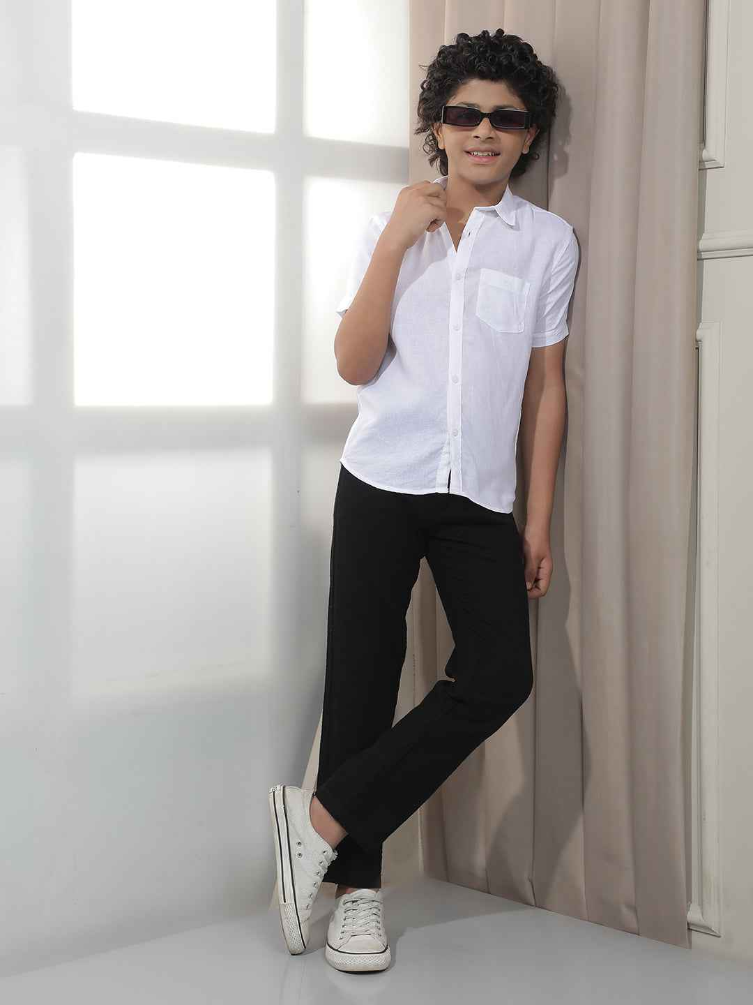 Pure White Linen Casual Shirt