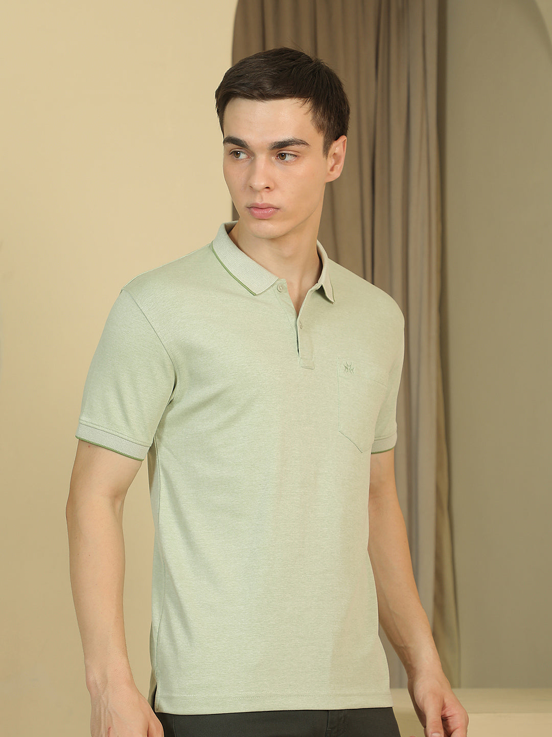 Green Polo Neck T-Shirt