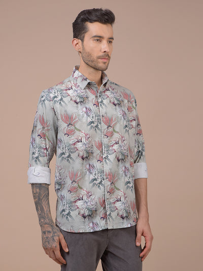 Multi-Color Floral Print 100% Cotton Shirt
