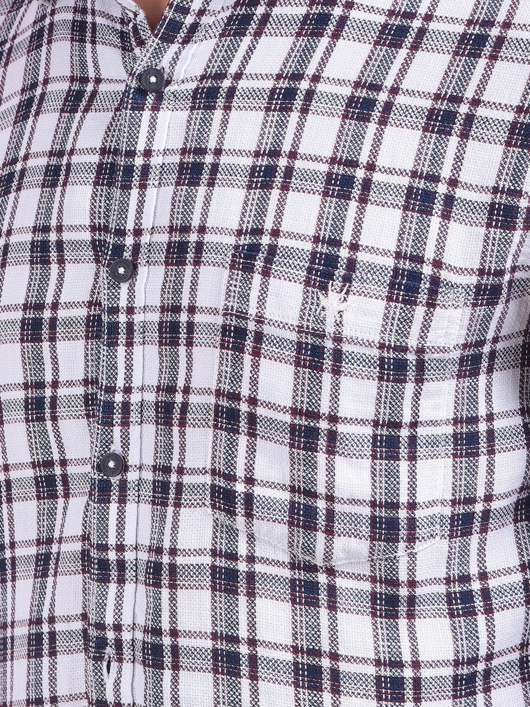 White Checked 100% Cotton Shirt