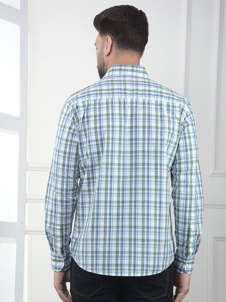 Eucalyptus Green Checked 100% Cotton Shirt