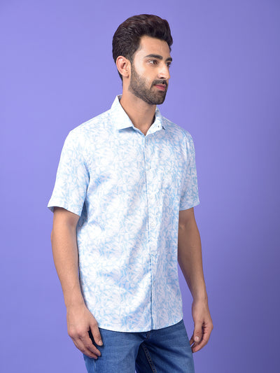 Blue Floral Print Shirt