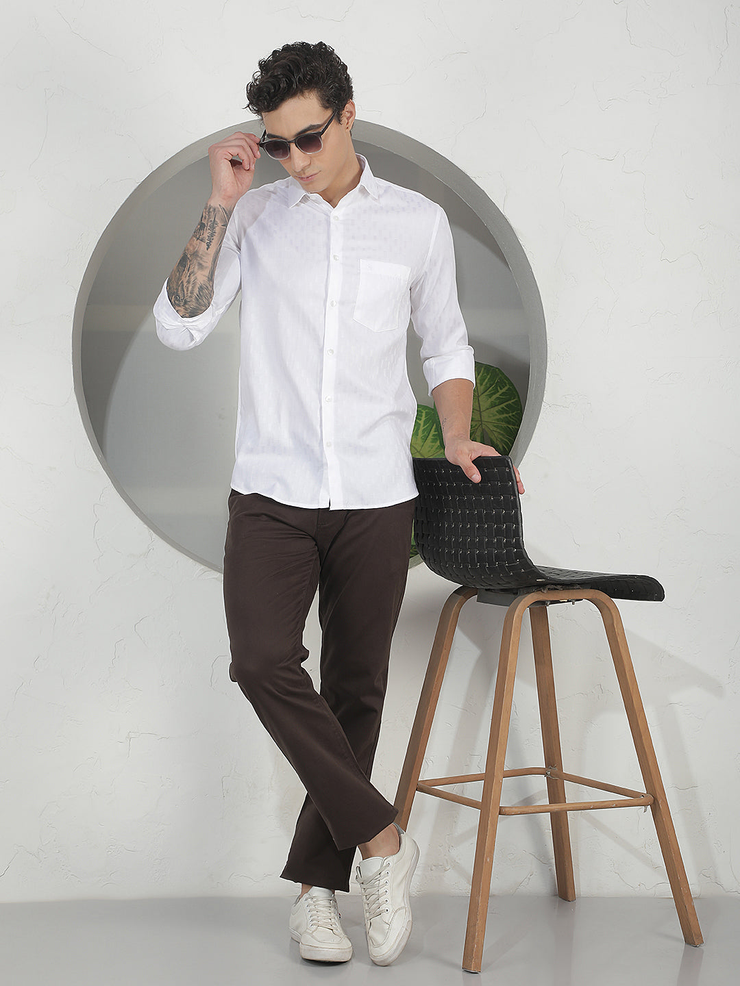 Tailored Breeze White Jacquard Shirt
