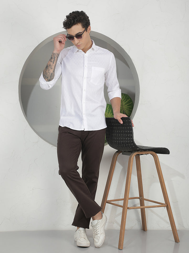 Tailored Breeze White Jacquard Shirt
