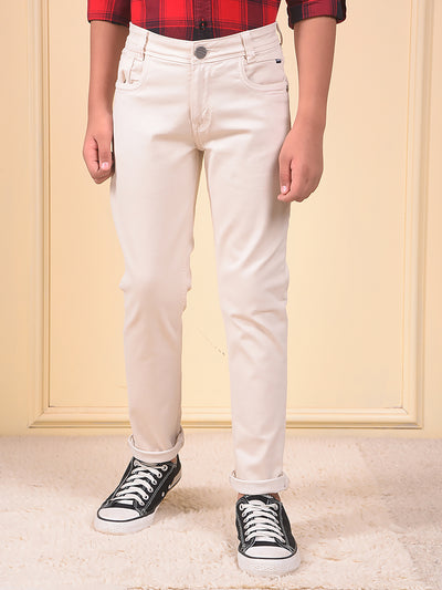 Stylish Beige Slim Fit Jeans