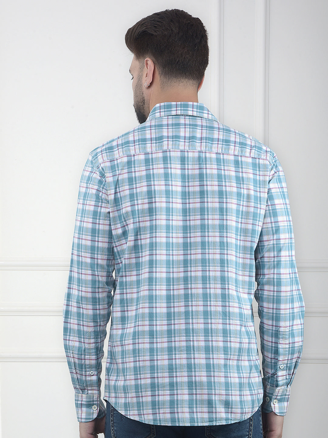 Blue Checked 100% Cotton Shirt