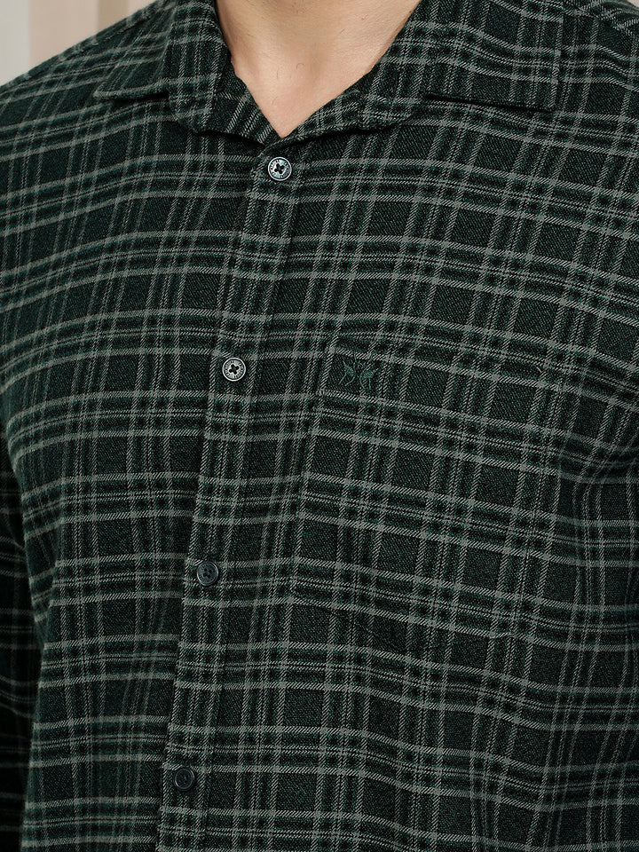 Green Checked 100% cotton Shirt