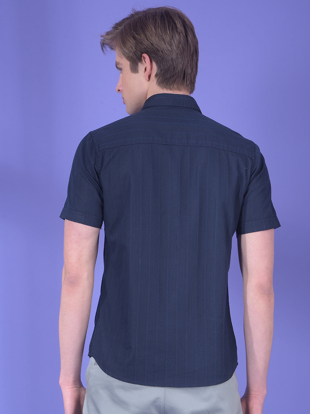 Blue Verticle Striped Shirt