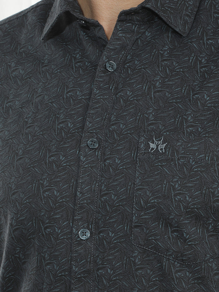 Charcoal Floral Print Shirt