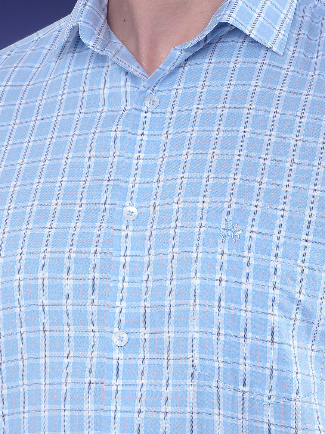 Blue Checked 100% Cotton Shirt
