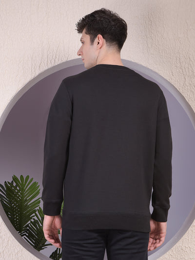 Black Typographic Print Sweatshirt