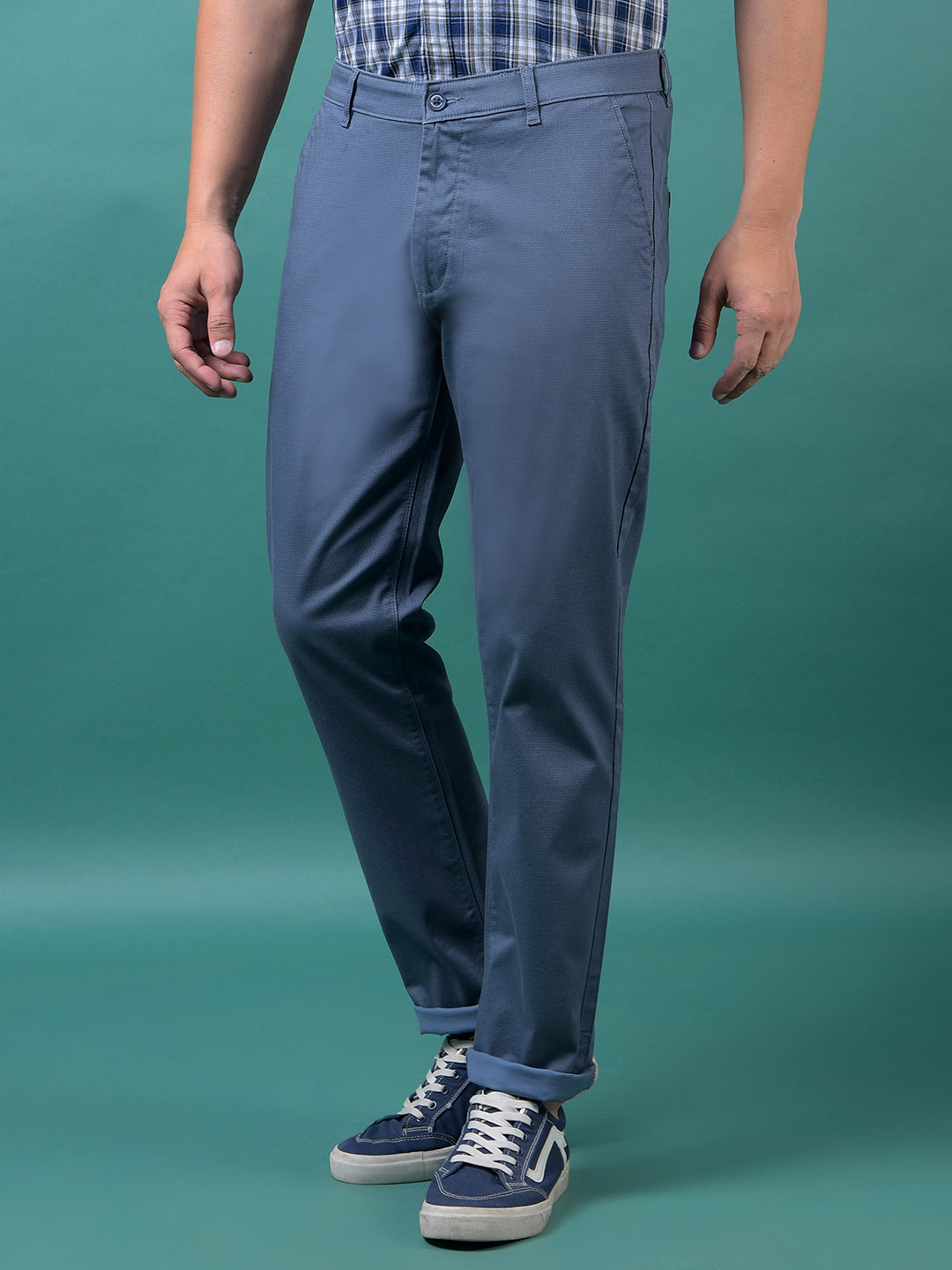 Blue Printed Trousers