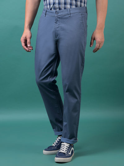 Blue Printed Trousers