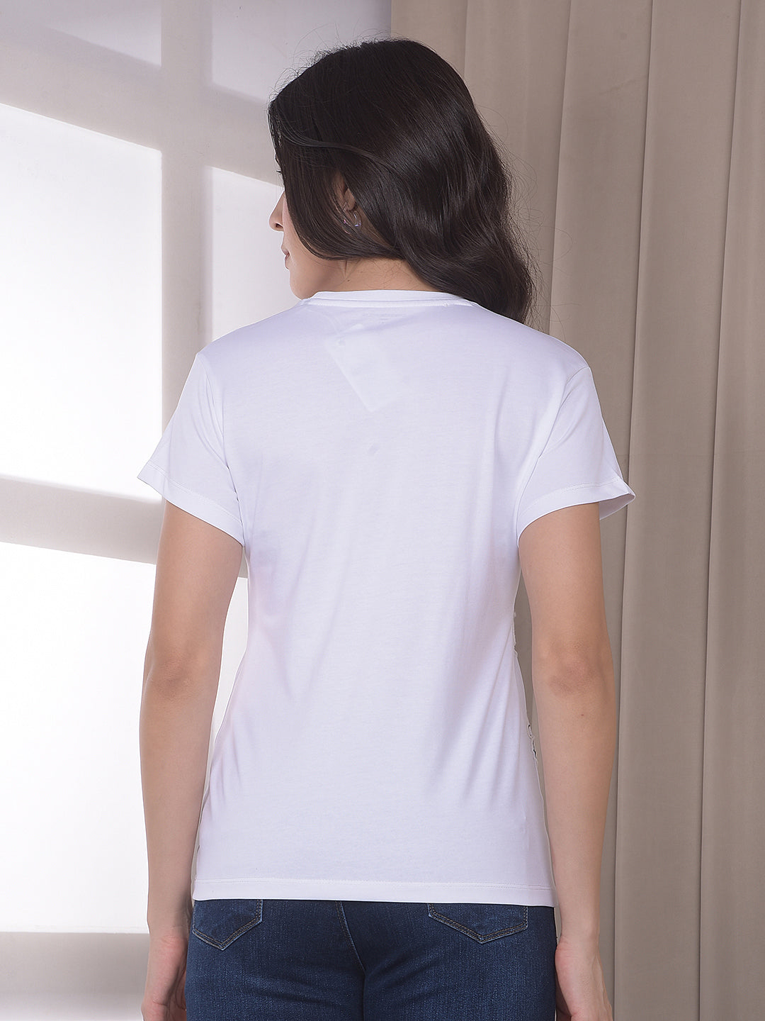 White Floral Print T-Shirt
