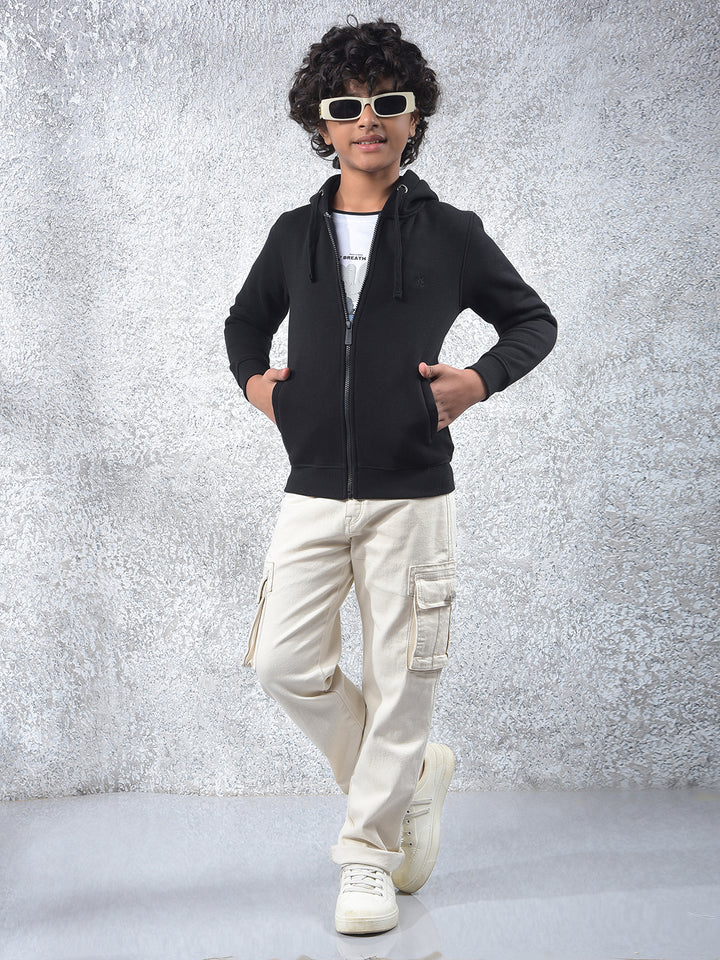 Black Hooded Neck Sweatshirt