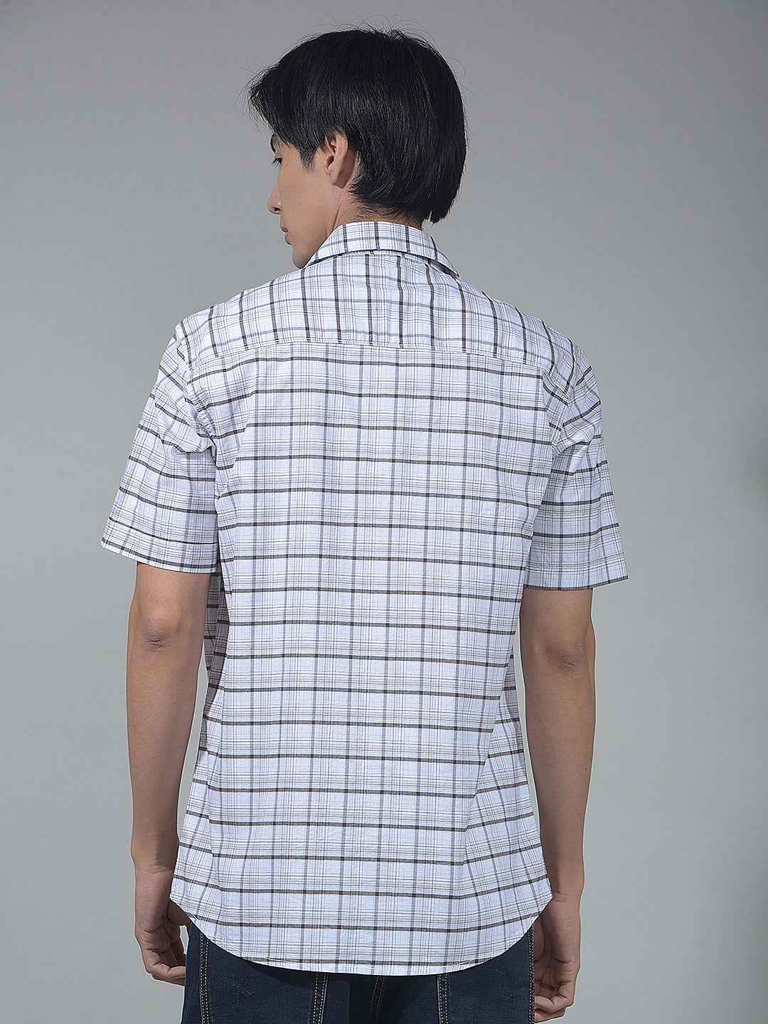 White Checked 100% Cotton Shirt