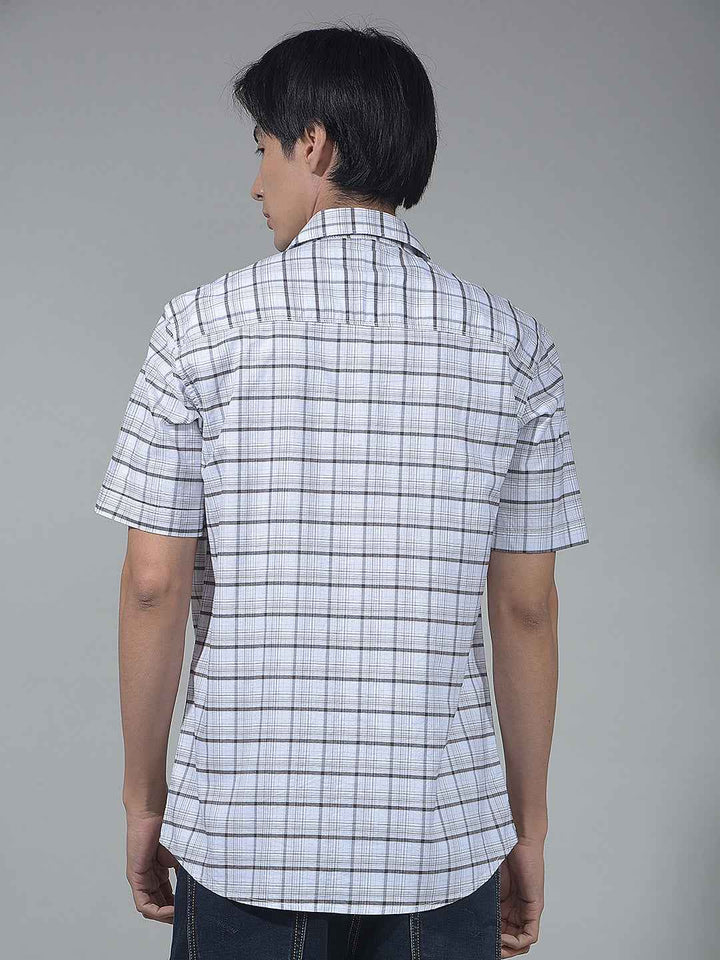 White Checked 100% Cotton Shirt