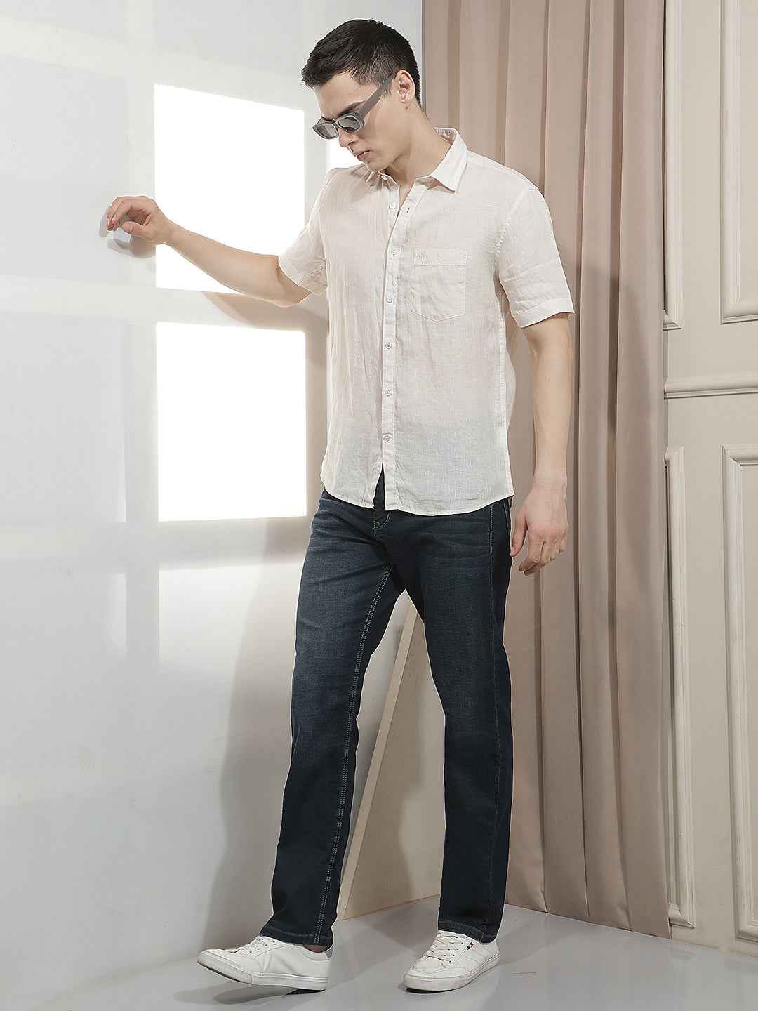 Navy Blue Straight Jeans